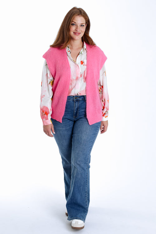 Effen mouwloos gilet-Paprika-7