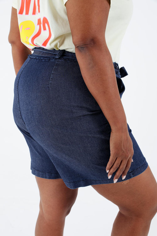 Short in een effen jeans-Paprika-6