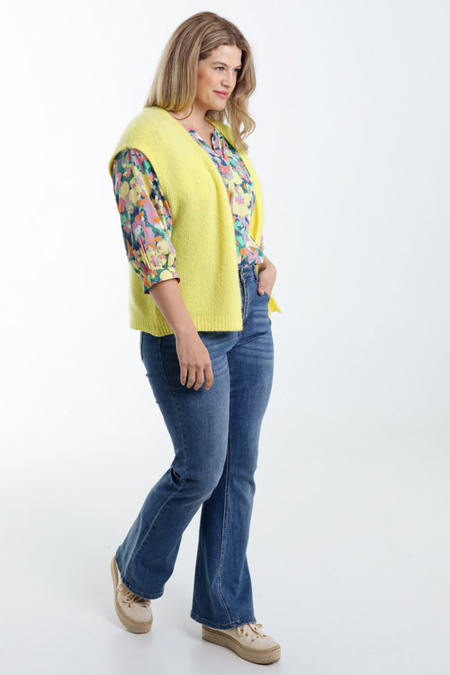 Effen mouwloos vest-Paprika-8