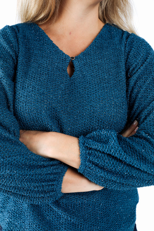 Pull en maille chaude unie-Paprika-4