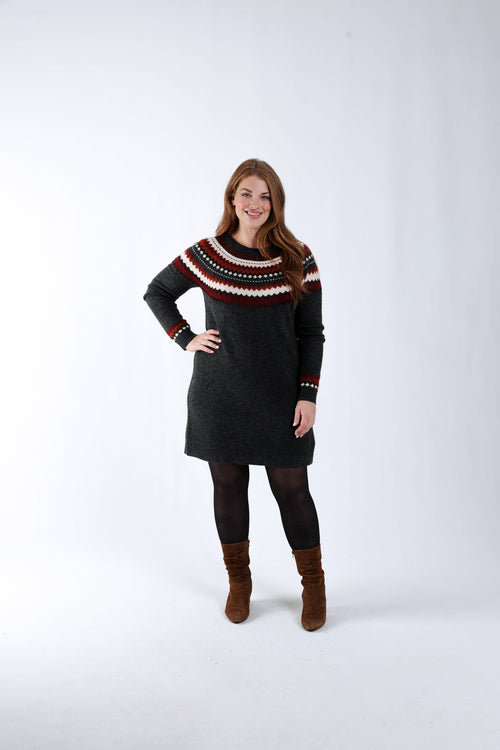 Robe pull motif jacquard-Paprika-6