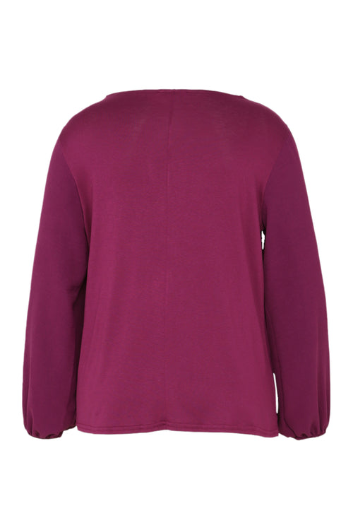 Effen T-shirt met lurex en juweel-Paprika-11