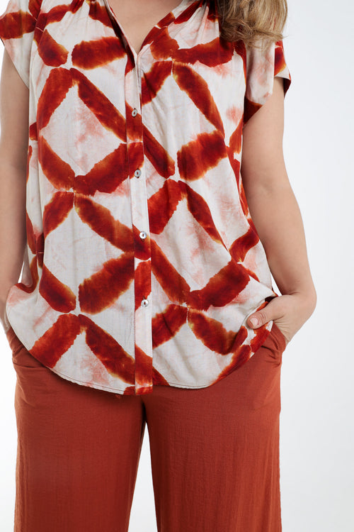 Blouse van grafisch bedrukt viscose-Paprika-4
