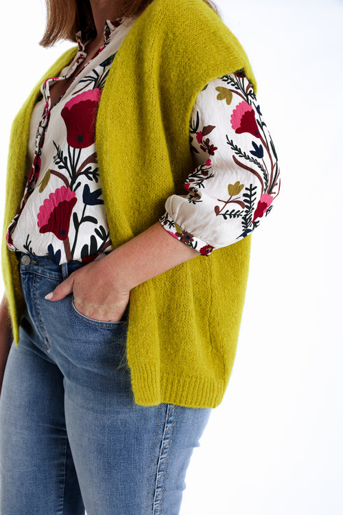 Effen mouwloos gilet-Paprika-7