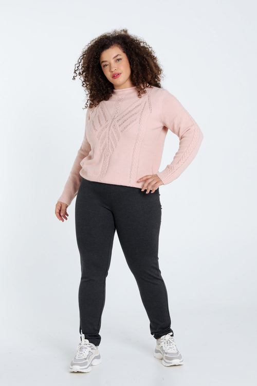 Effen slim 7/8-milanojegging in viscose-Paprika-9