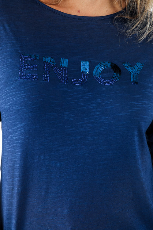 Effen katoenen T-shirt Enjoy-Paprika-2