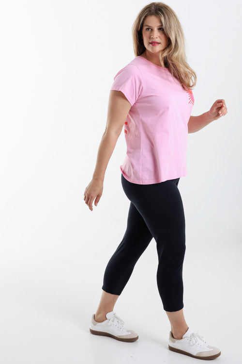 3/4 legging van biologisch katoen-Paprika-8