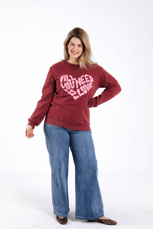 Sweatshirt met hart en tekst-Paprika-7