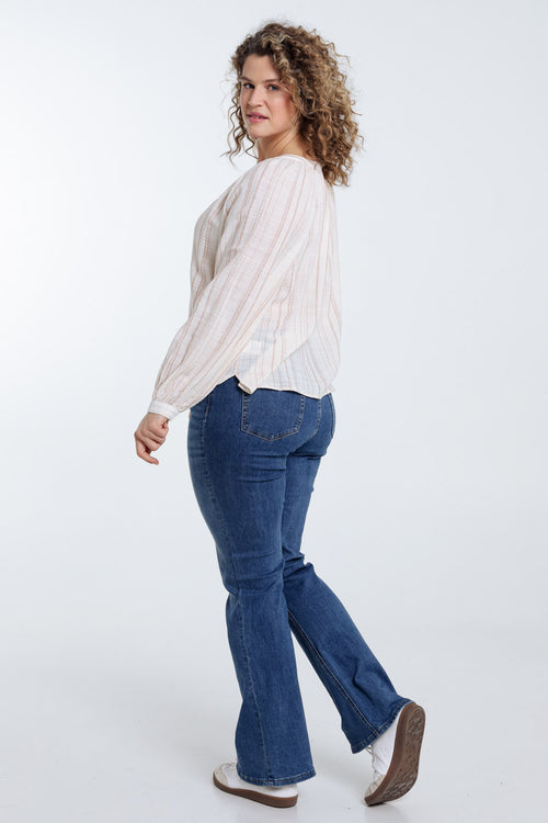Gestreepte blouse met lurex-Paprika-2