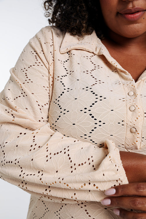 T-shirt uni ajouré-Paprika-4