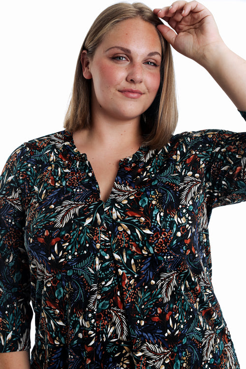 T-shirt imprimé feuillage-Paprika-6