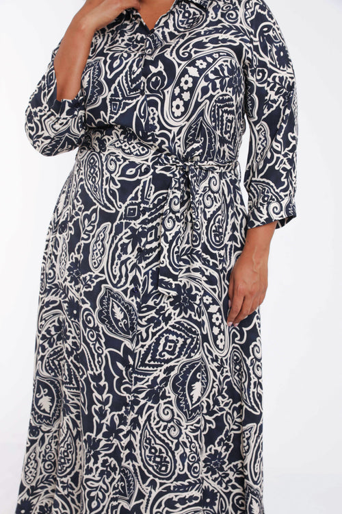Blousejurk van viscose met paisleyprint-Paprika-5