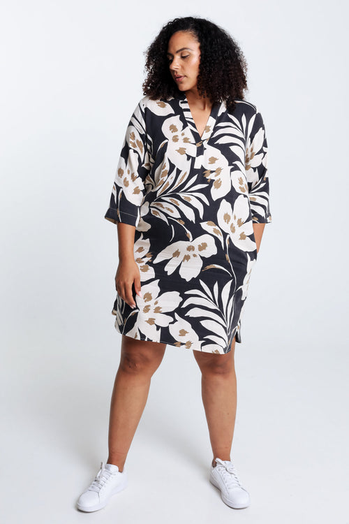 Robe à fleurs en viscose-Paprika-7