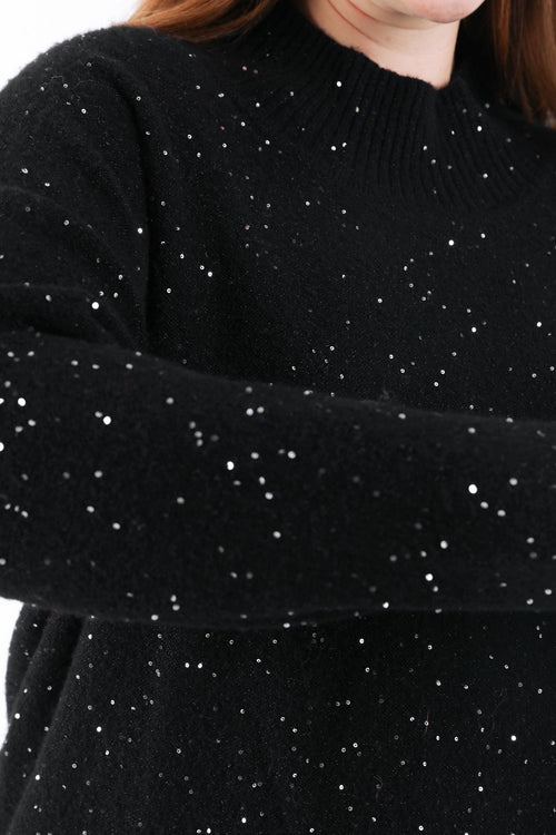 Trui met col in één kleur en glinsterend effect-Paprika-4