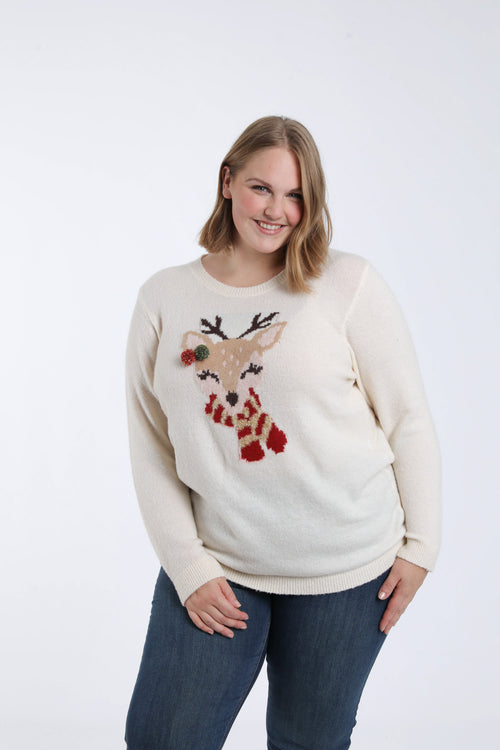 Kersttrui met hertendesign-Paprika-1