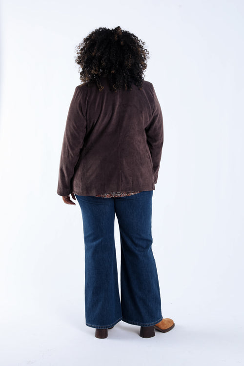 Blazer en velours-Paprika-1