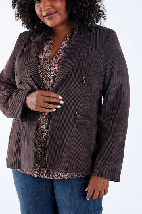 Blazer en velours-Paprika-1