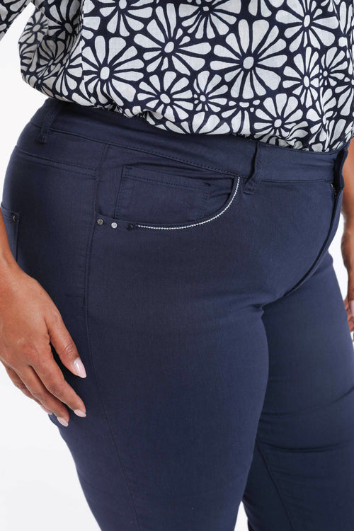 Slim fit broek Louise 7/8-Paprika-4