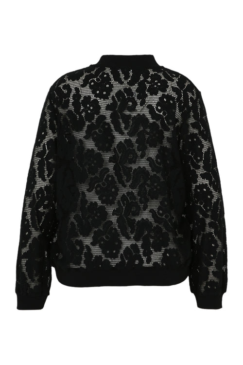 Bomberjack van mesh met bloemenprint-Paprika-11