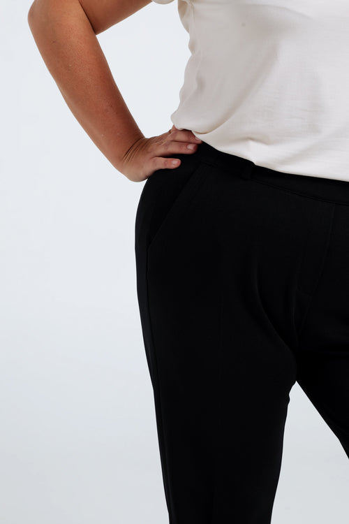 Effen slim 7/8-broek met gestikte, gedetailleerde zak-Paprika-6