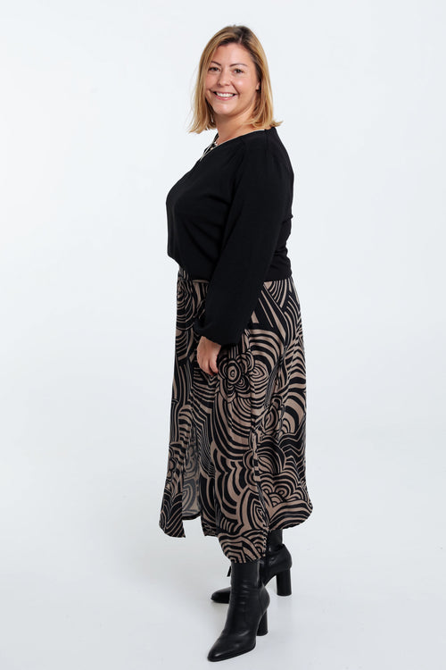 Effen T-shirt met lurex en juweel-Paprika-9