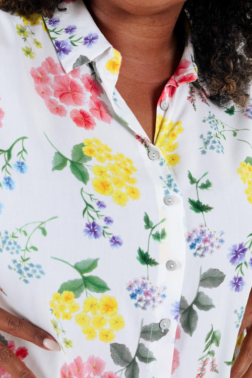 Blouse van viscose met bloemenprint-Paprika-3