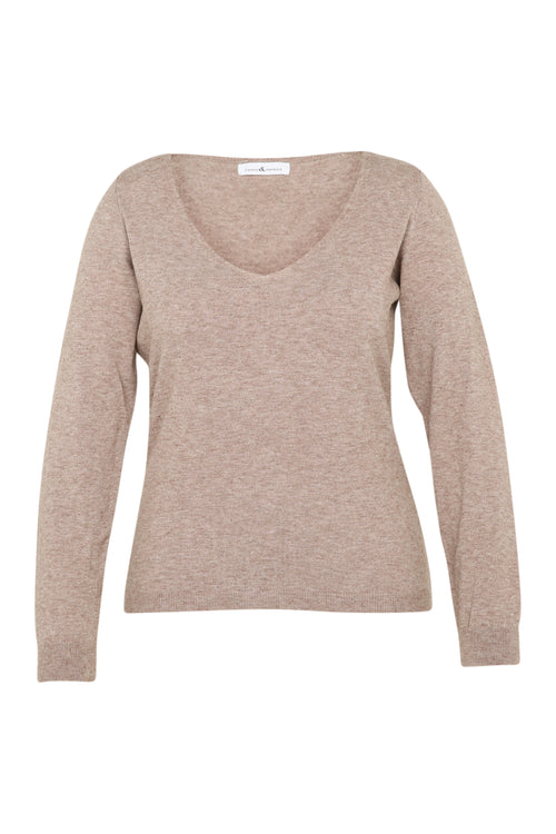 Fijn, effen trui in viscose-Paprika-10