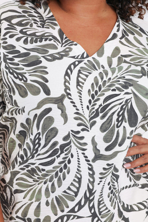 Blouse van tweekleurige viscose met paisleyprint-Paprika-4