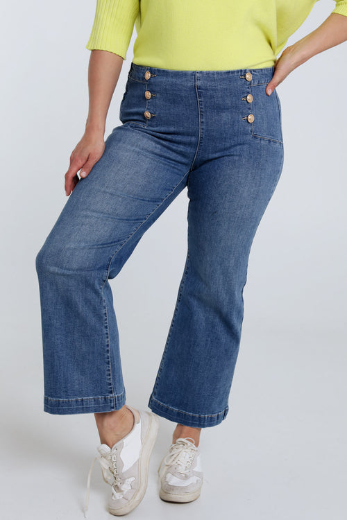 Wijde jeans met 6 knopen-Paprika-1