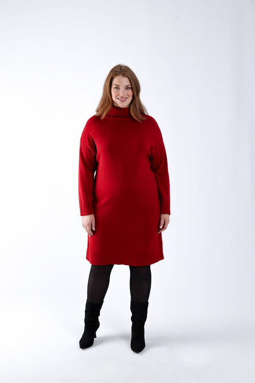 Effen trui jurk-Paprika-7