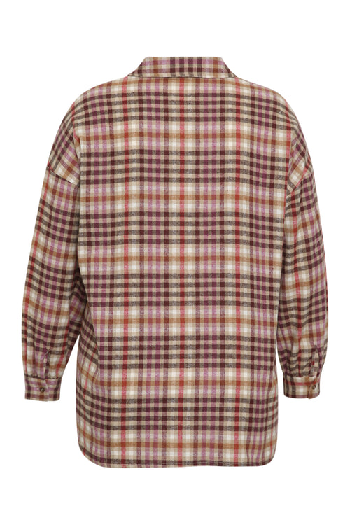 Blouse van katoen met geruit dessin-Paprika-8