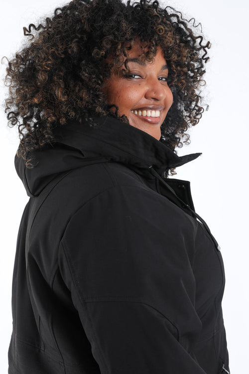 Effen parka met capuchon-Paprika-5