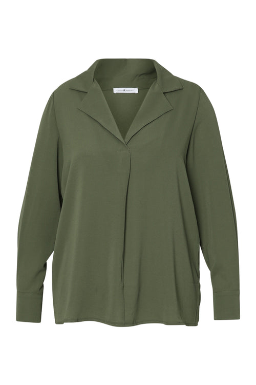 Blouse col revers unie-Paprika-8