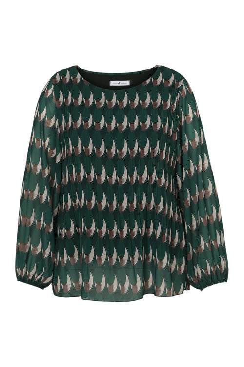 Geplooide blouse met grafische print-Paprika-10