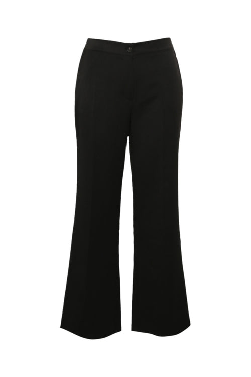 Wijde broek met plooien, effen kleur-Paprika-1