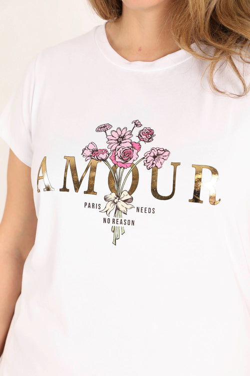 T-shirt van katoen met Amour-print-Paprika-5