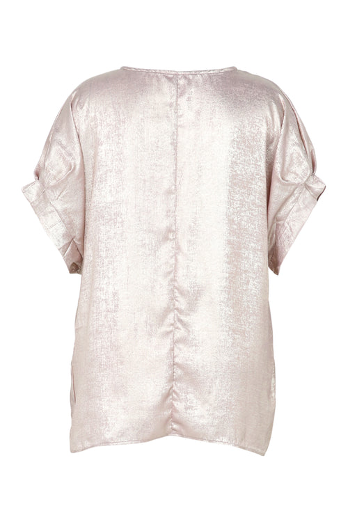 Blouse brillante à manches ballons-Paprika-11