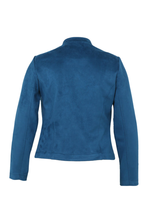 Kort, effen motorjasje met suède-effect-Paprika-11