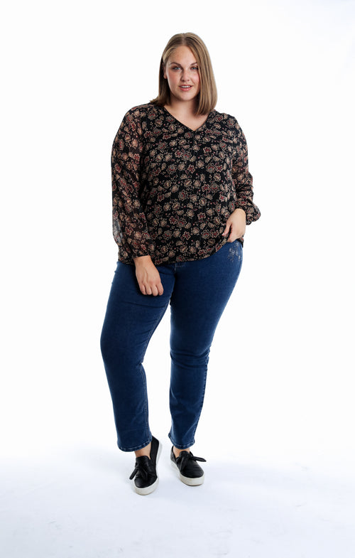 Blouse imprimé fleurs indiennes-Paprika-6
