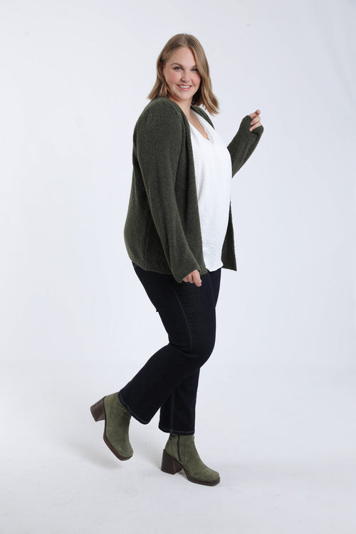 Effen top met kant-Paprika-7