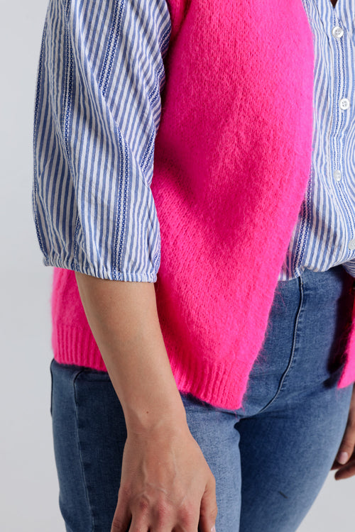 Effen mouwloos vest-Paprika-4