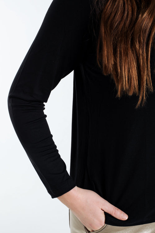Effen T-shirt in viscose-Paprika-4