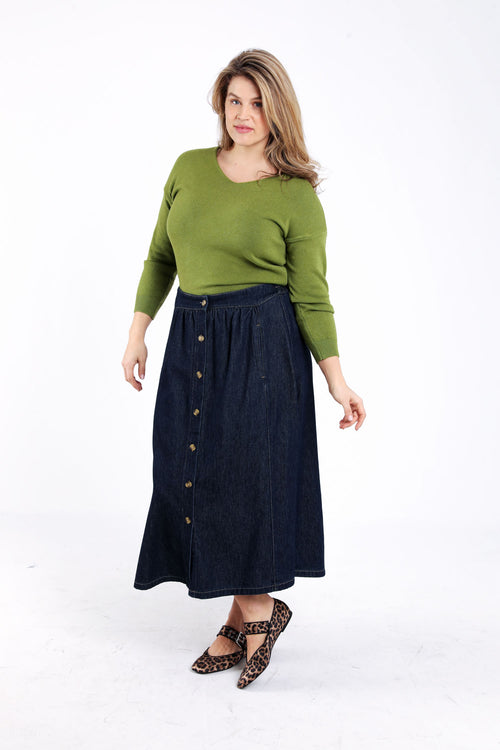 Jupe longue en jean-Paprika-9