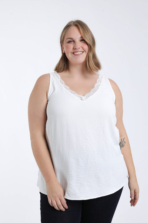 Effen top met kant-Paprika-2