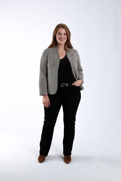 Effen top met kant-Paprika-6