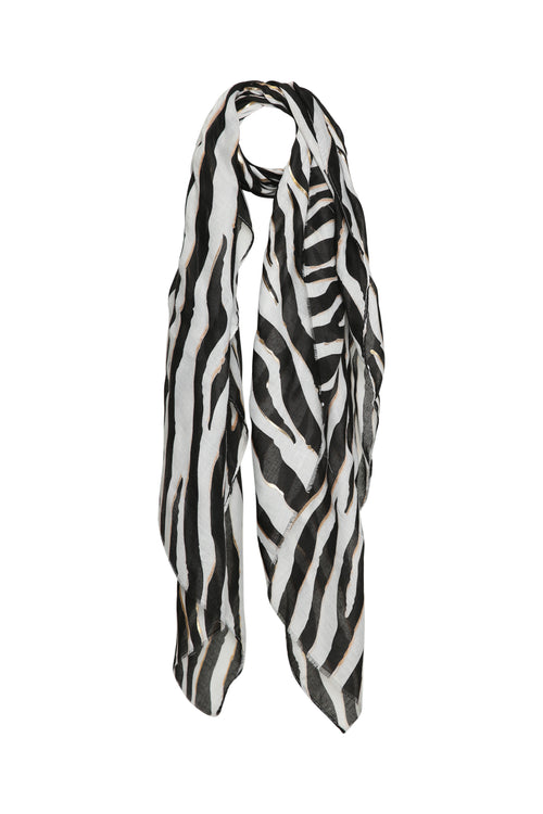 Zebraprint sjaal van viscose met folie-Paprika-1