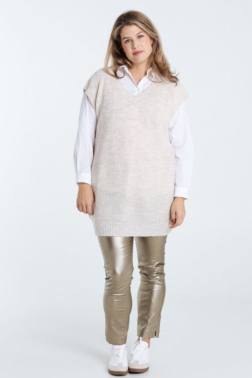 Lange, effen tuniek zonder mouwen-Paprika-7