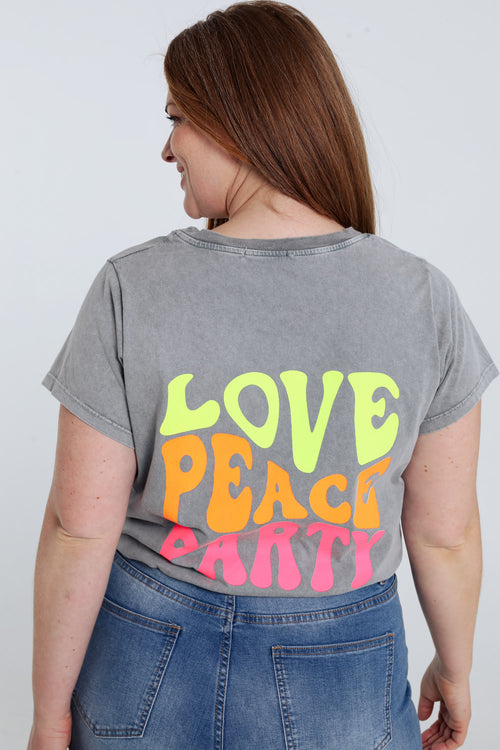 T-shirt van katoen met fluorescerende tekstprint-Paprika-6