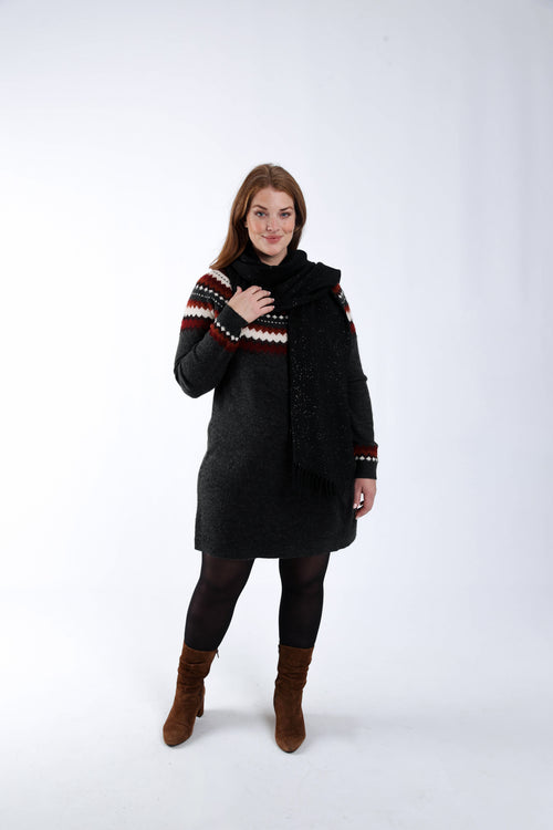 Robe pull motif jacquard-Paprika-8