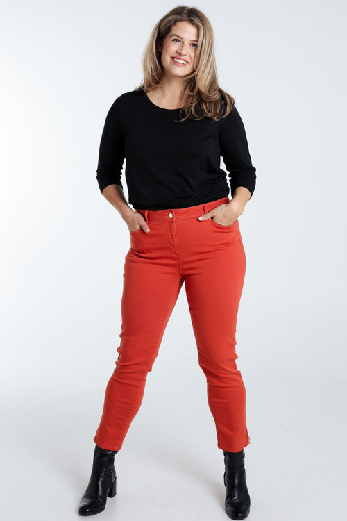 Slim, effen 7/8-broek 